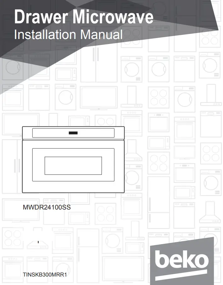 beko MWDR24100SS Drawer Microwave Instruction Manual