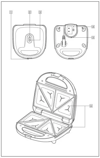 SILVERCREST SSWM 700 B1 Sandwich Toaster - figure 1