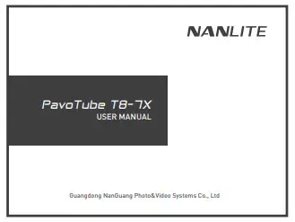 NANLITE T8-7X PavoTube 1 Meter LED Tube Light - User Manual