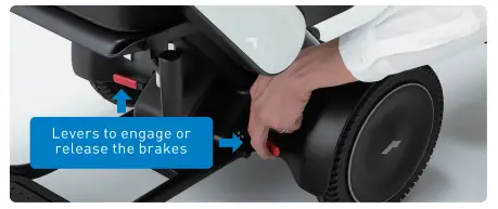 WHILL C2 Portable Electric Wheelchair - brakes