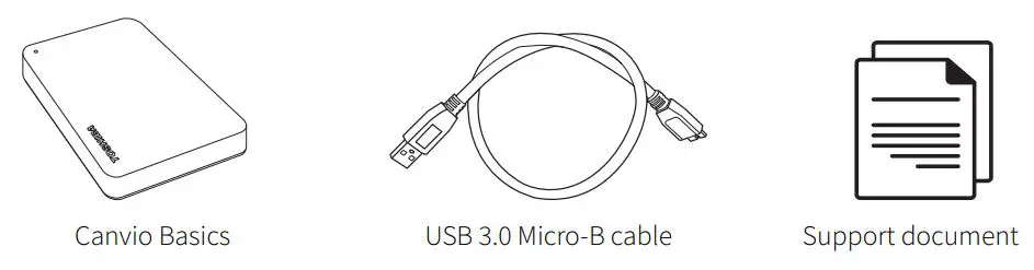 TOSHIBA HDTB410XK3AA Canvio Basics Portable Hard Drive User Manual - Check the Components