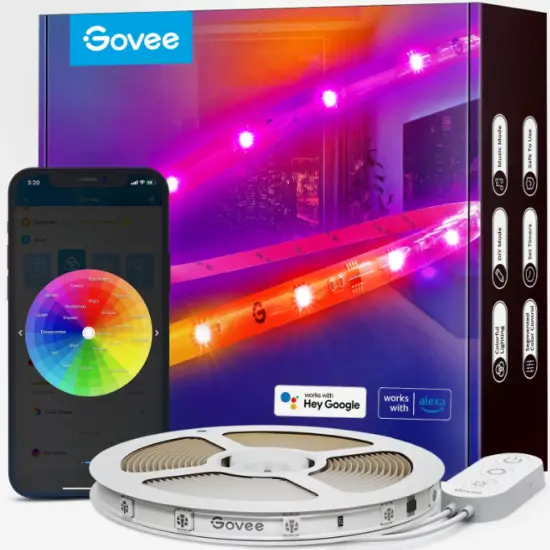 Govee H619A RGBIC Wi-Fi Bluetooth LED Strip Lights With Protective Coating
