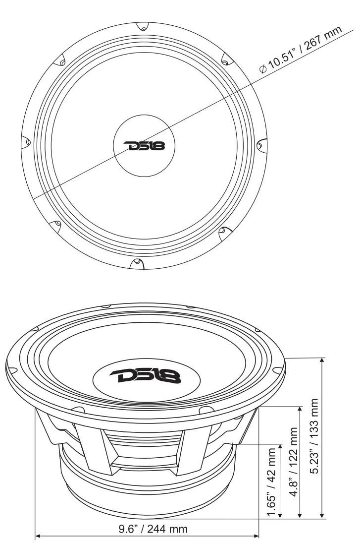 DS18 PRO 1 5KP10 8 Midbass Speaker- fig1
