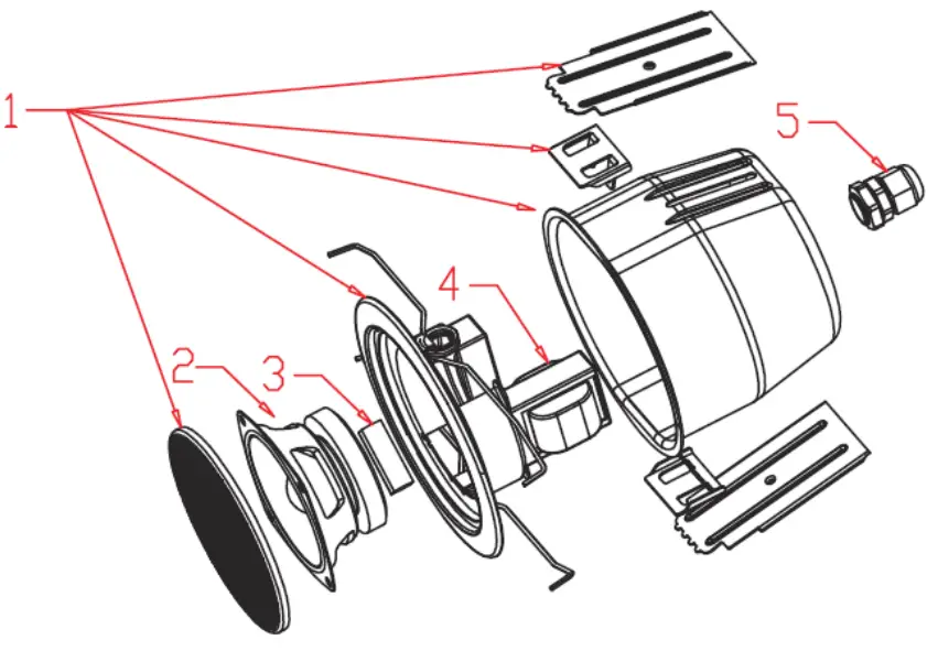 ecler eIC5154 In Ceiling Loudspeakers - Exploded view