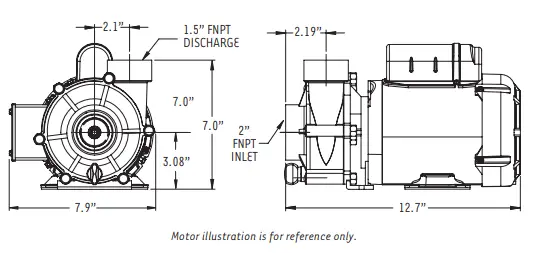 ValuFlo 750 Pump Motor illustration is for reference only