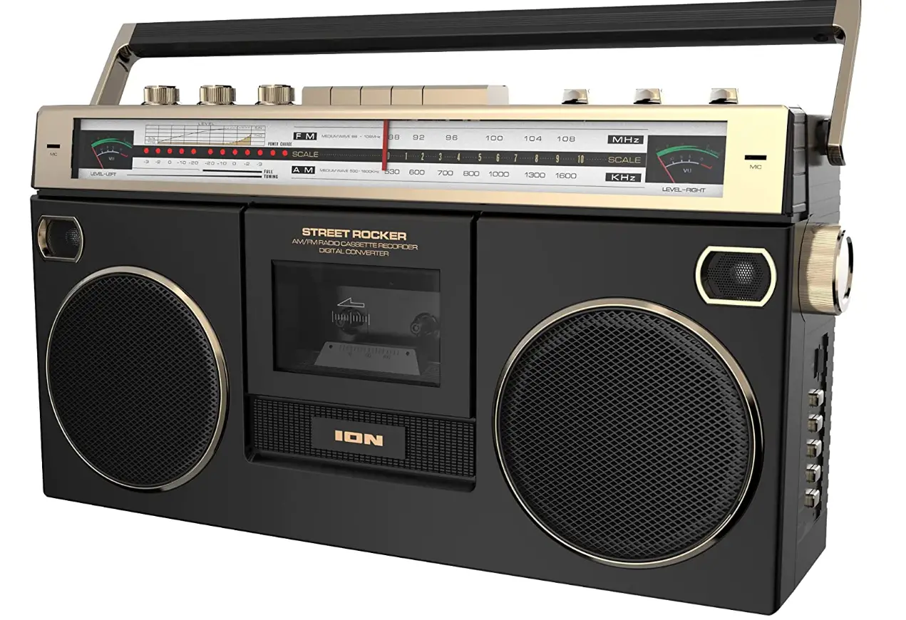 Ion-Audio-1980-=Style=Portable-Bluetooth-Boombox-AM-FM-Radio-Cassette-Player-Recorder-VU-Meters-IMGG