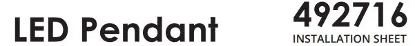 Kuzco Lighting 492716 Dorothy Single lamp pendant Installation Guide