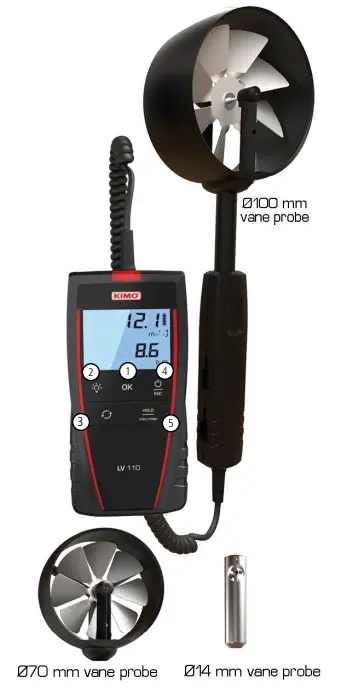 sauermann LV 110 Vane Probe Thermo Anemometer