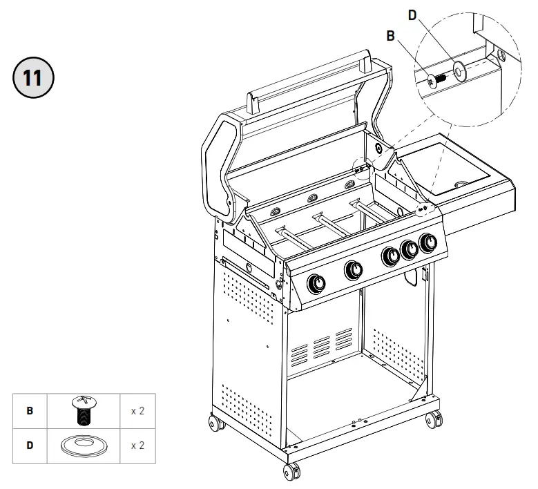 RUSTA 623514730101 Gas Grill Excellence 4 1 Burners - Diagram 12