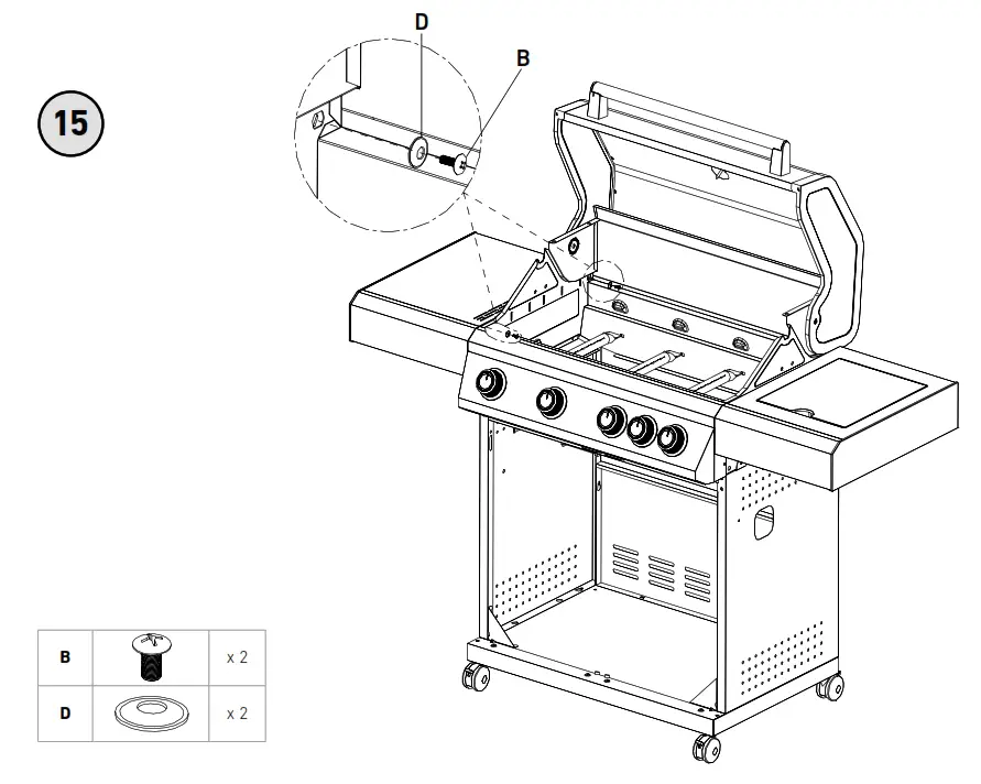 RUSTA 623514730101 Gas Grill Excellence 4 1 Burners - Diagram 16