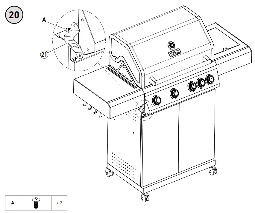 RUSTA 623514730101 Gas Grill Excellence 4 1 Burners - Diagram 21