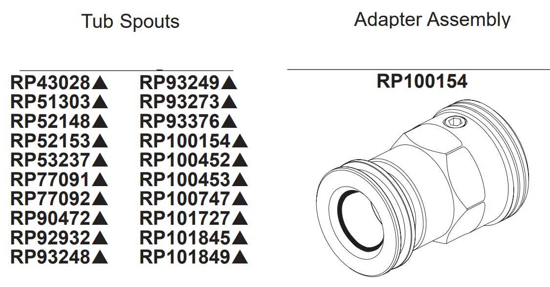 DELTA RP34357SS Tub Spout - fig 1