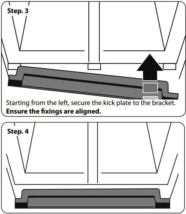 AGA ASXS21 Fridge Freezer User Manual - Assembly of the kick plate