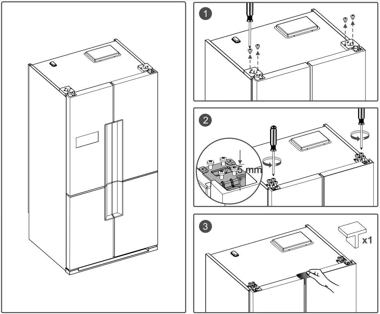 AGA ASXS21 Fridge Freezer User Manual - Door removal and access