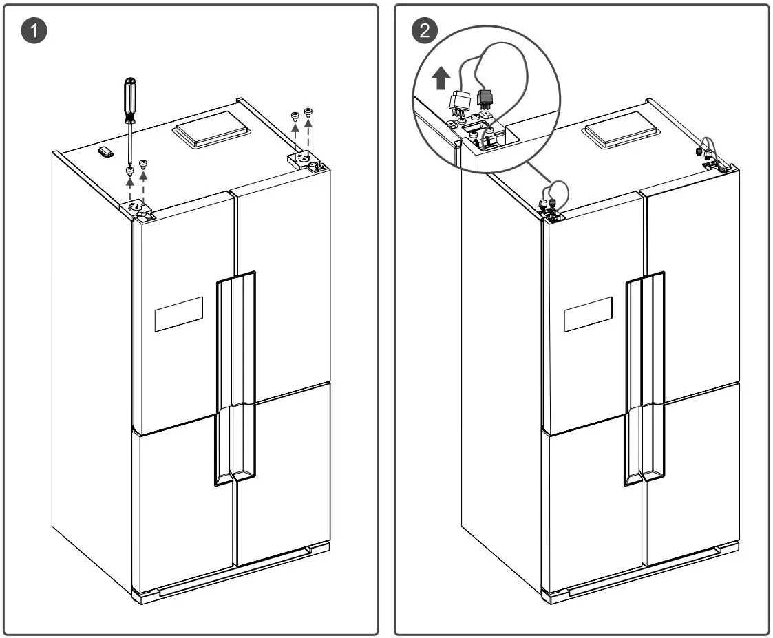 AGA ASXS21 Fridge Freezer User Manual - Door removal and access