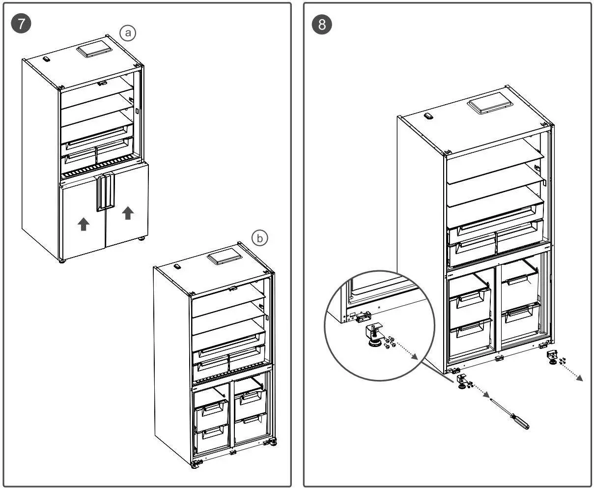 AGA ASXS21 Fridge Freezer User Manual - Door removal and access