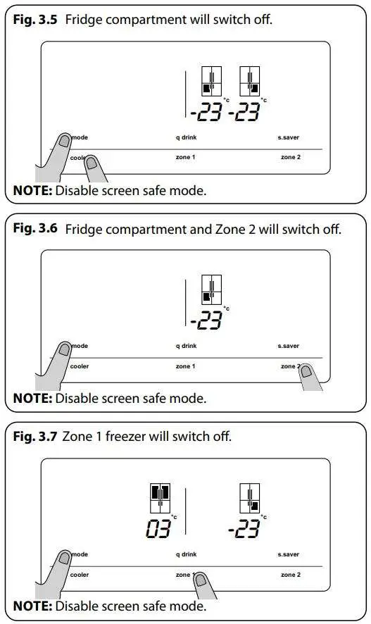 AGA ASXS21 Fridge Freezer User Manual - Fig 3.5,6,7