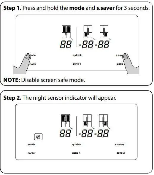 AGA ASXS21 Fridge Freezer User Manual - Night sensor