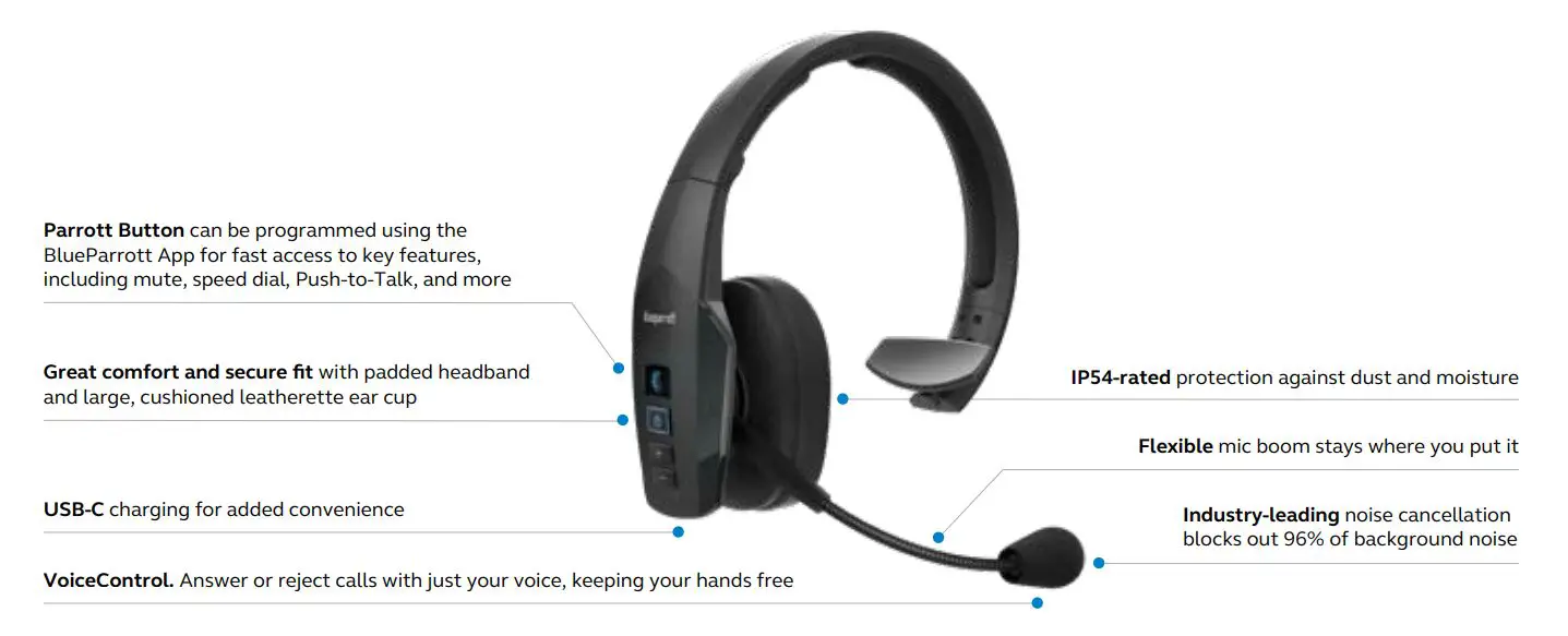 BlueParrott Noise Canceling Bluetooth Headset Datasheet-DATASHEET