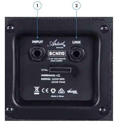 Artist-GUITARS BCN110-250 Watt-1x10-Inch-Bass-Guitar-Amp-Cabinet-0