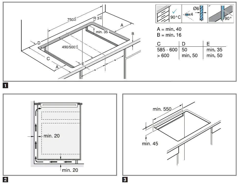 BOSCH PXE831FC1E 3 Burner Induction Hob 1
