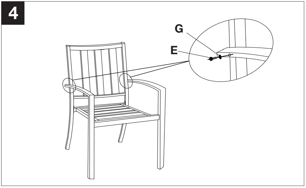 PHI VILLA Black Stackable Modern Metal Patio Outdoor Chair - Assembly 4