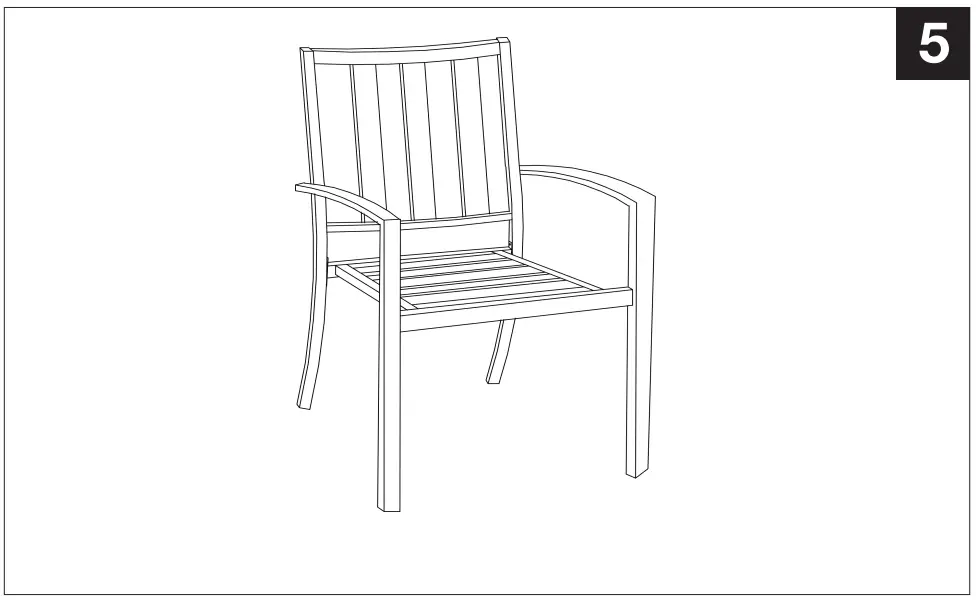 PHI VILLA Black Stackable Modern Metal Patio Outdoor Chair - Assembly 5