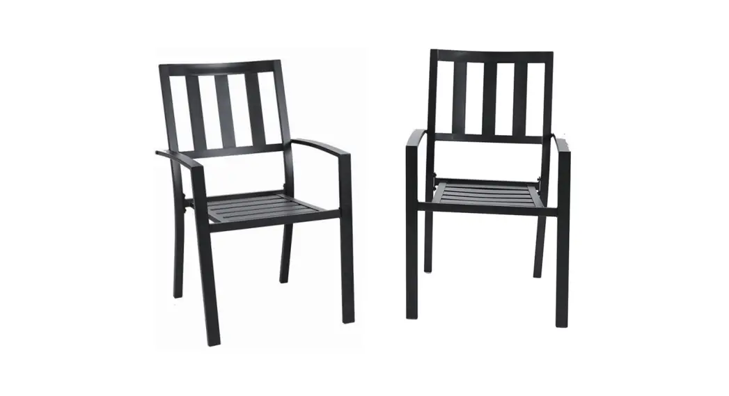 Phi Villa Black Stackable Modern Metal Patio Outdoor Chair User Guide