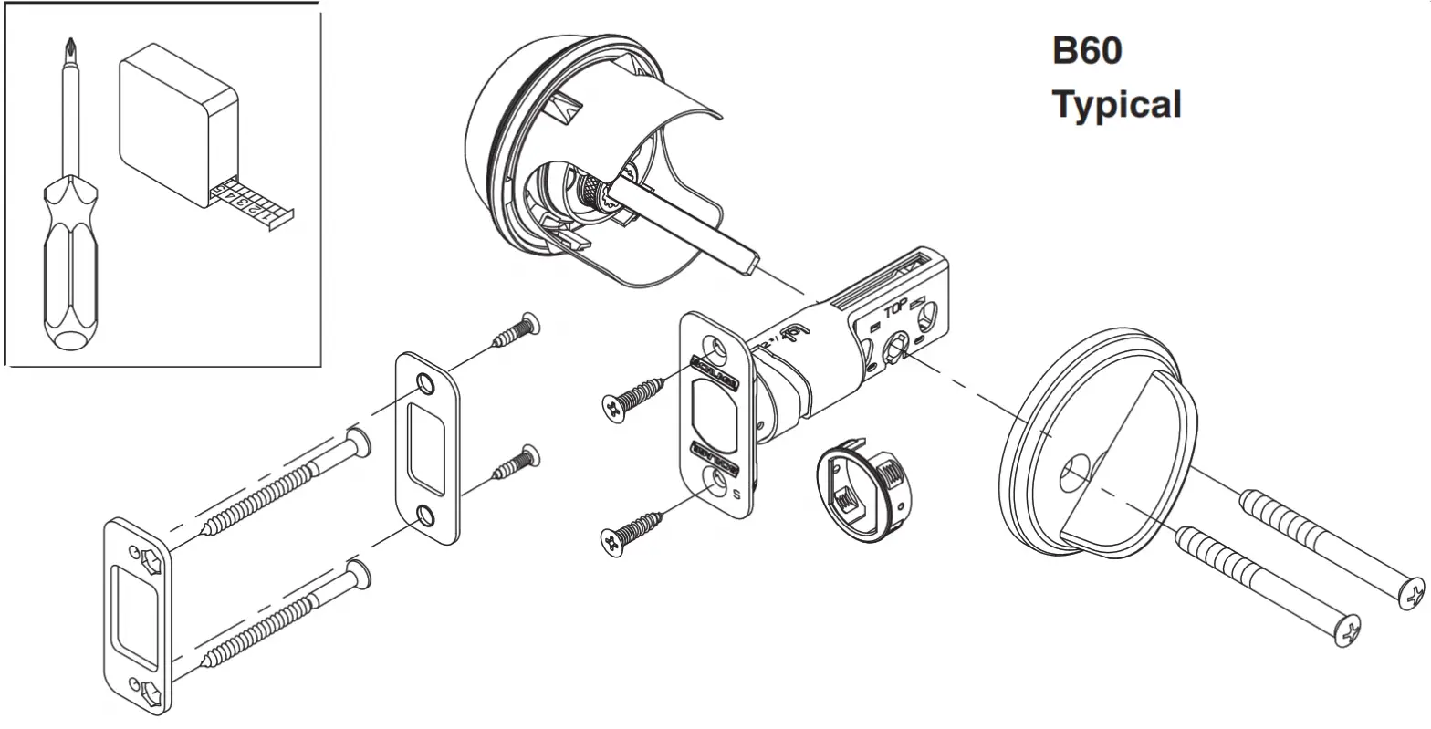 Single Cylinder Deadbolt B60/b60cs/b60f/b62 Installation Manual Single Cylinder Deadbolt B60/b60cs/b60f/b62 Installation Manual