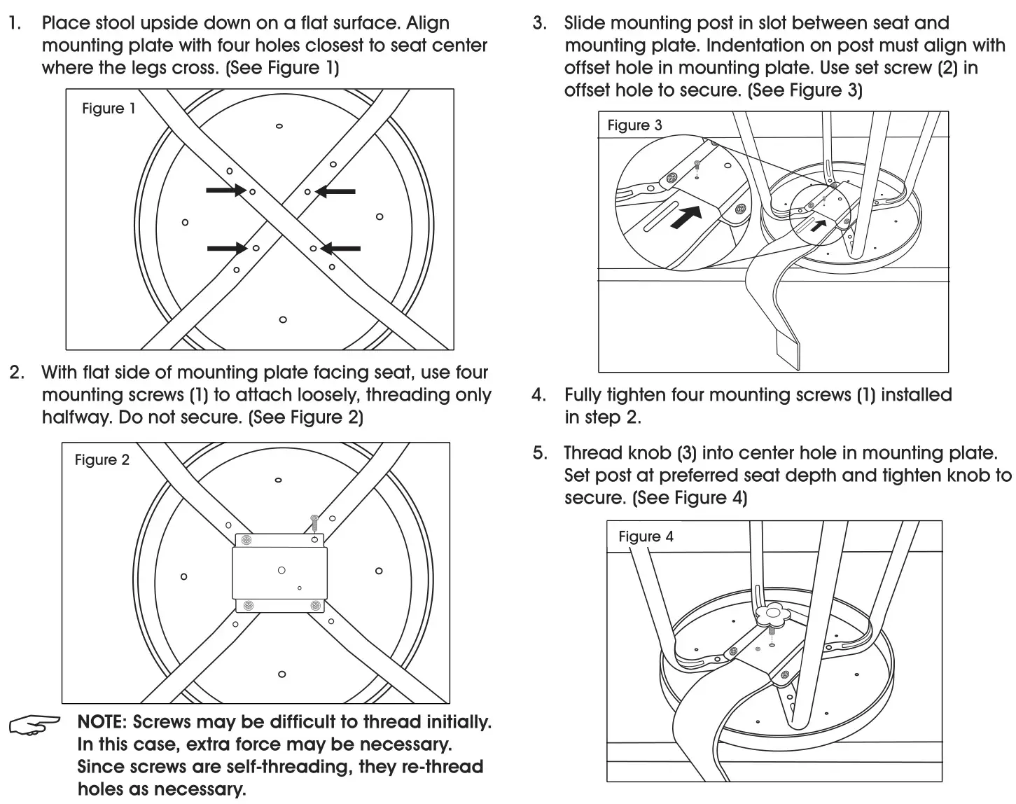 ULINE Shop Stools - Backrest Assembly