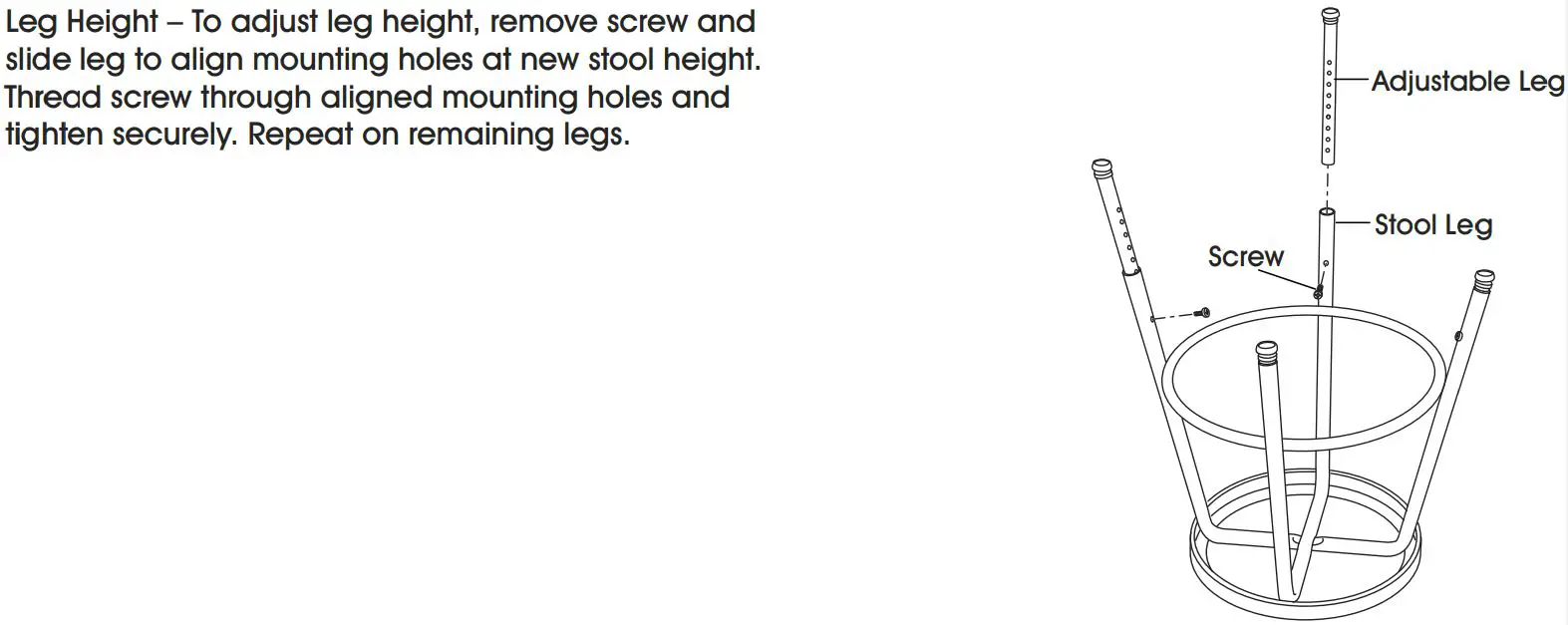 ULINE Shop Stools - Leg Adjustments
