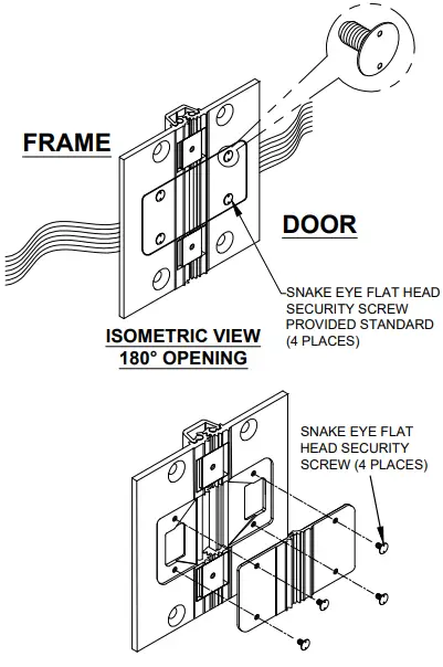 ABH MANUFACTURING INC 4 Inch Removable Electrified Continuous Hinge Section-FIG1