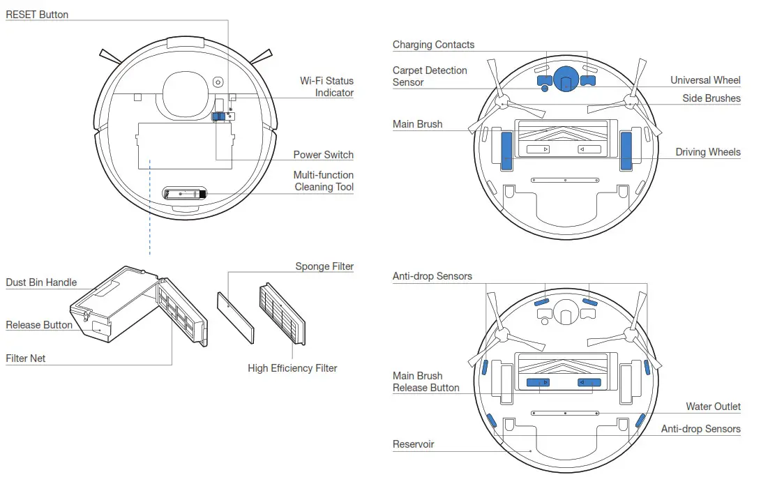 ECOVACS DEEBOT N8 Robocleaner - Bottom View