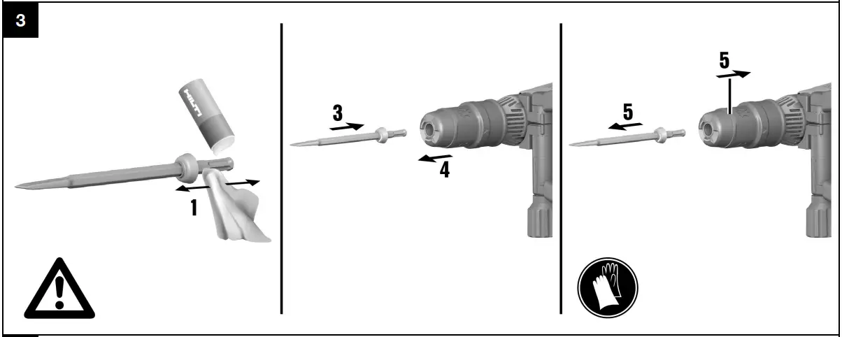 Fitting / removing the accessory tool