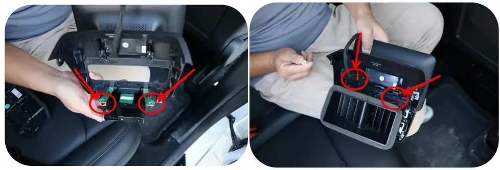 ansshow 3-Y Rear Entertainment Touch Screen Installation Guide - Fix the wireless charging board on the interior trim panel