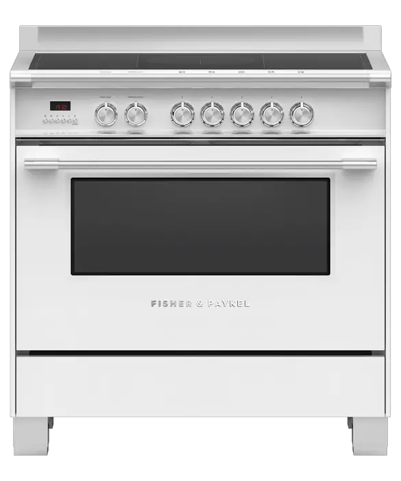 FISHER PAYKEL OR30SCI6W1 Induction Range, 30 Inch 4 Zones, Self-cleaning