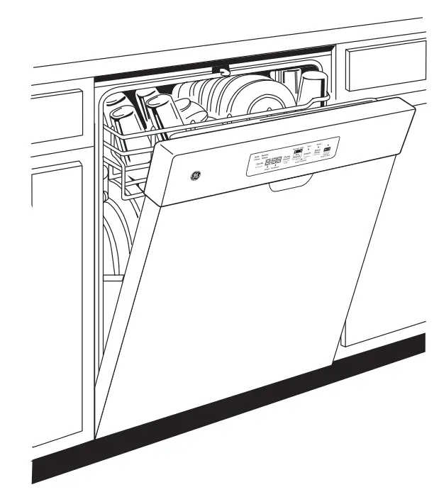 GE APPLIANCES GDF550PGR Plastic Interior Dishwasher with Front Controls - fig 1