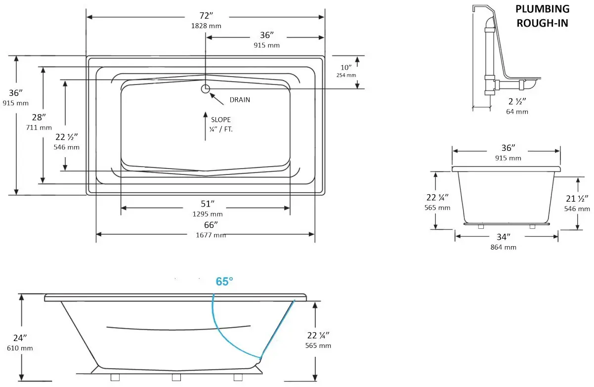 MANSFIELD 3803794 Acrylic Swirl-Way Bathtub Installation Guide - TECHNICAL INFORMATION