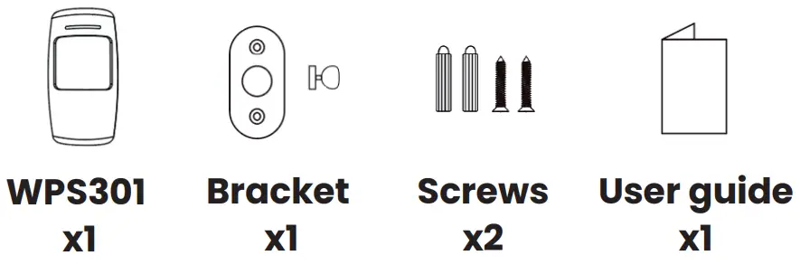 DAEWOO WPS301 Motion Sensor Pet Immune - PACKAGE CONTENTS