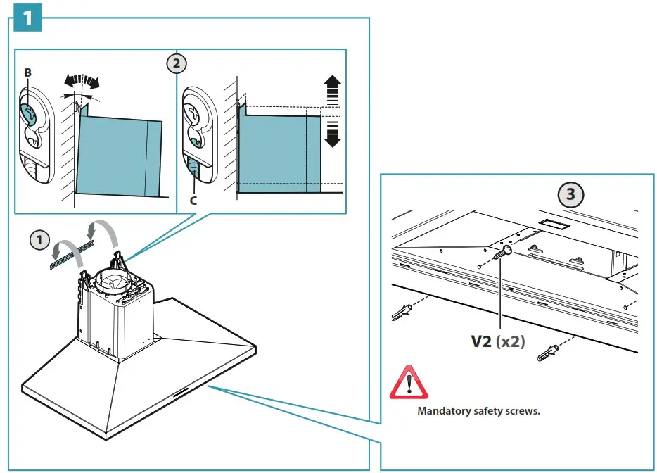 falmec FPVUX36W6SSR 36 Inch Stainless Steel Convertible Chimney Style Wall Mount Hood - overview 11