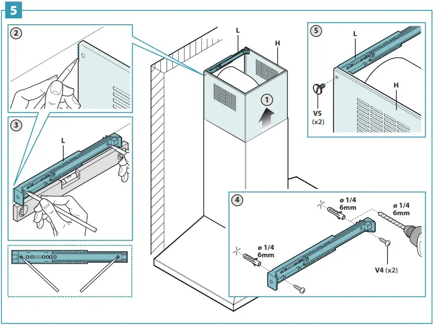 falmec FPVUX36W6SSR 36 Inch Stainless Steel Convertible Chimney Style Wall Mount Hood - overview 15
