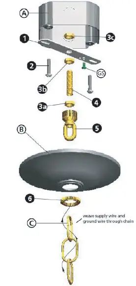 HINKLEY 30025 5 Light 24 Inch Burnished Gold Chandelier Ceiling Light 02