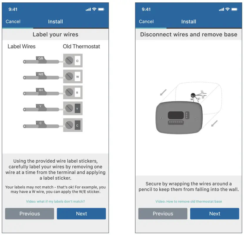 Sensi Smart Thermostat -- Label Your Wires