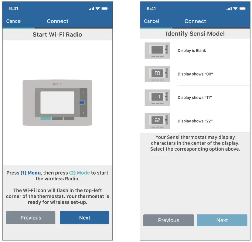 Sensi Smart Thermostat -- ecting to Wi-Fi