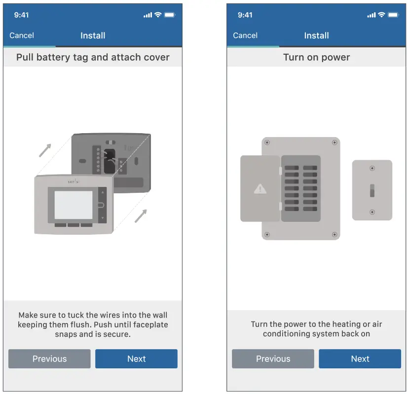 Sensi Smart Thermostat -- urn On Power