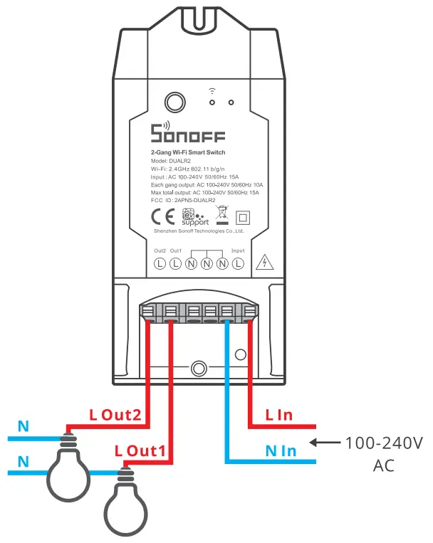SONOFF DUALR2 Wi-Fi Smart Home Remote Control Wireless Switch - figure 2