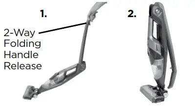 Bissell 1313 1315 Series Bolt Ion 2-in-1 Cordless - folding handle