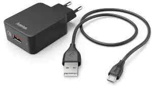 hama 00133754 1.5m Micro-USB Charger QC 3.0 + Micro-USB Cable Charger Set