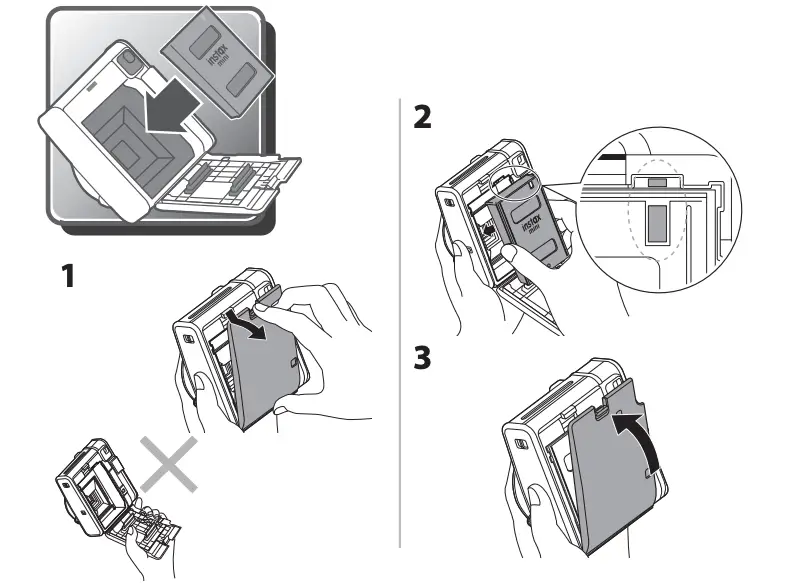 How to insert INSTAX Mini instant film case