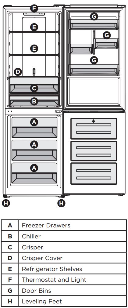 FRIGIDAIRE FFHT1621TS Refrigerator User Manual - Features may vary according to model